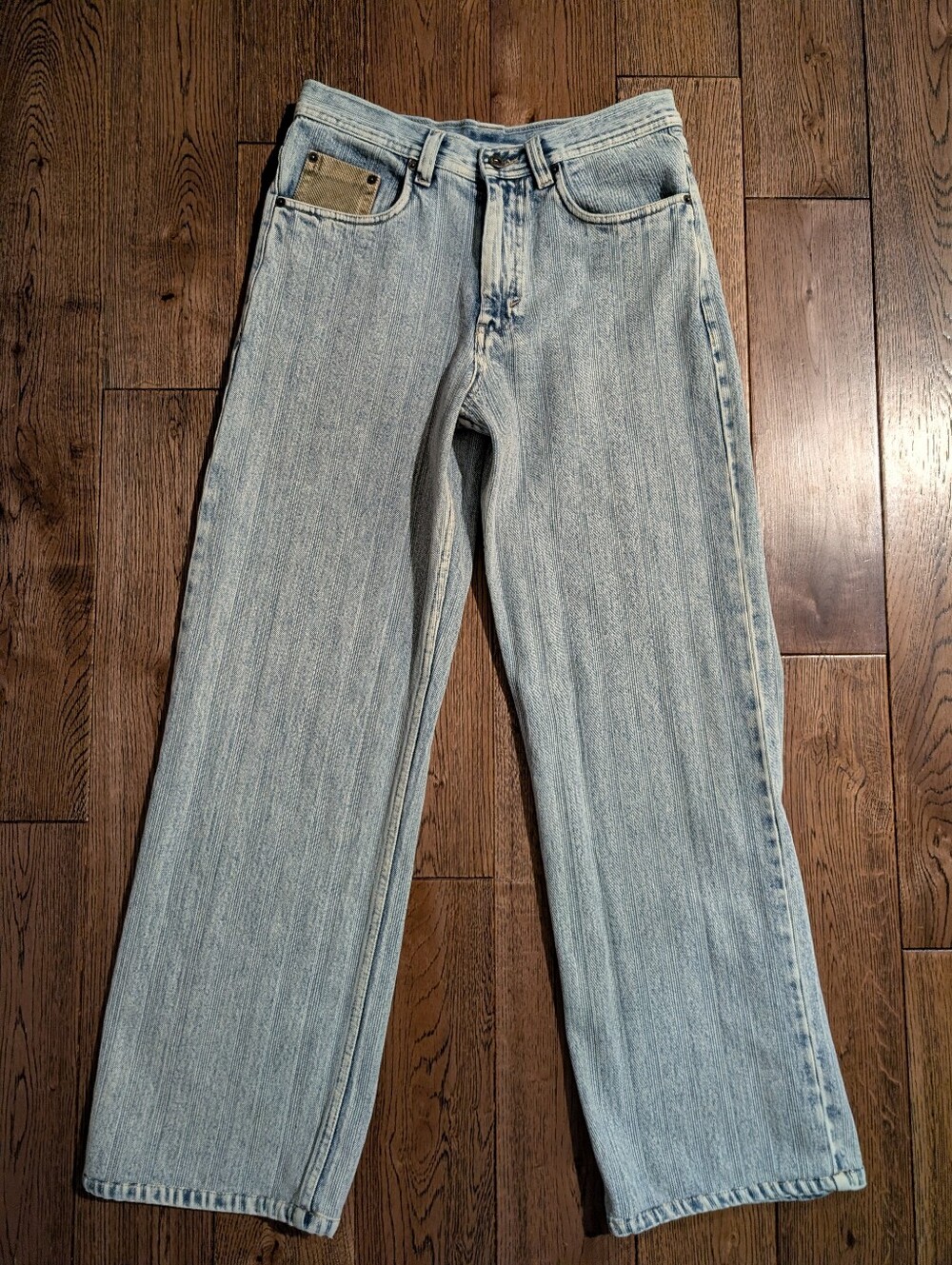 The Cairo Line "Cargos" Relaxed Jeans, Light Blue Stripe - Picture 6 of 14